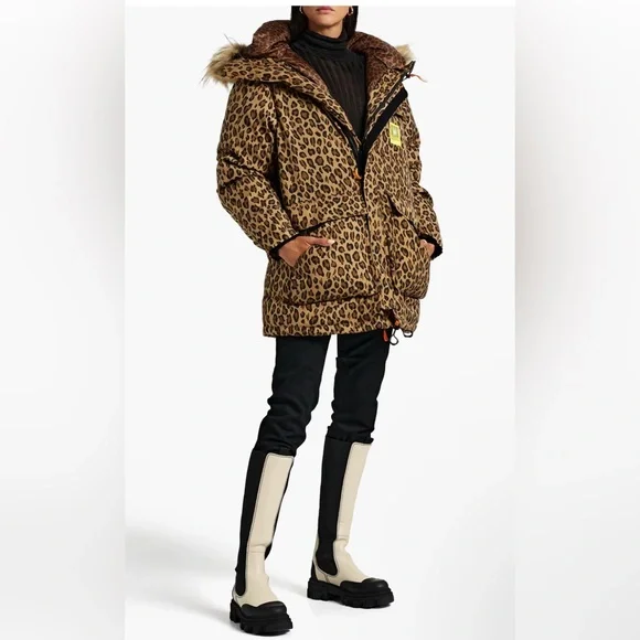 R13 X BRUMAL Leopard-print quilted shell hooded down parka puffer coat